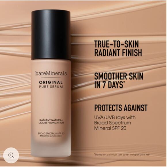 Bare Minerals Original Pure Serum Radiant Natural Liquid Foundation Fair Cool 1 - Picture 5 of 10